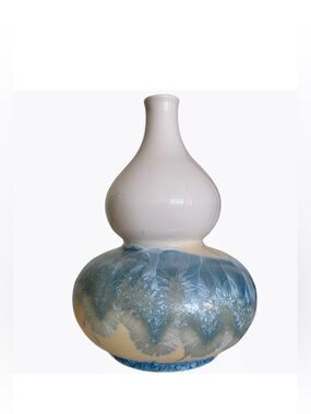 Stunning! Crystalline Glaze Gourd Ceramic Vase